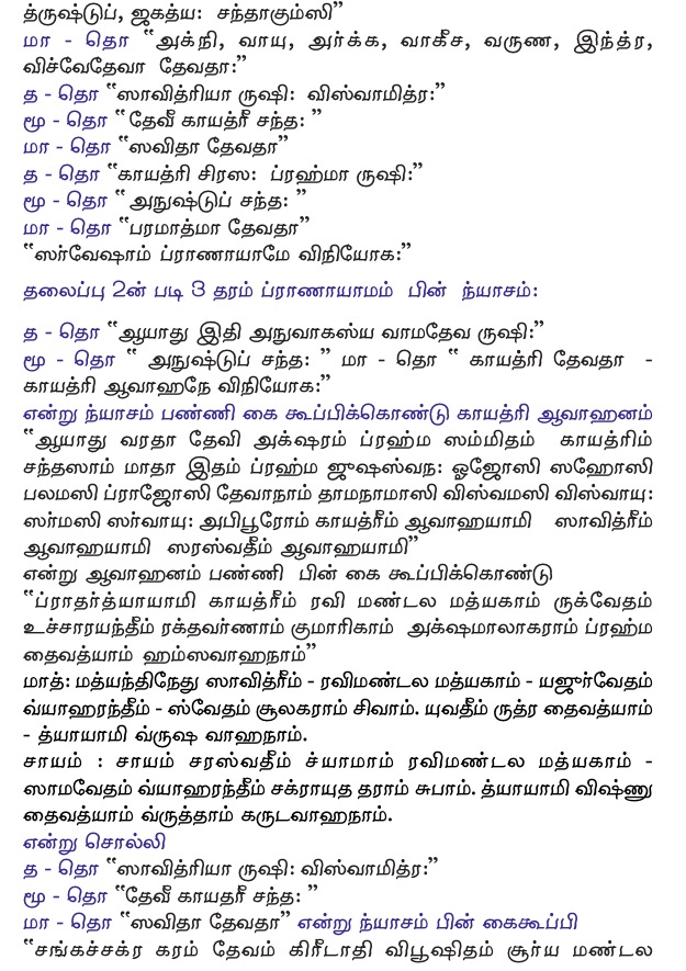 Yajur Veda Sandhyavandanam In Tamil Pdf