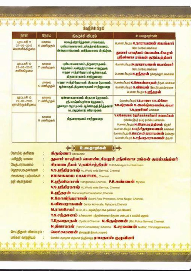 Poundareegapuram Pavithrotsavam  2013-02