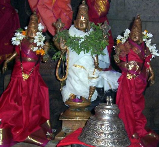“Amruthur Bhudevi with Perumal and Sridevi”