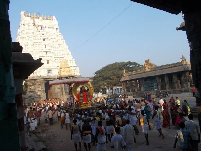 Kanchi Varadharaja  Rathasapthami SUrya Prabhai 2014 -08