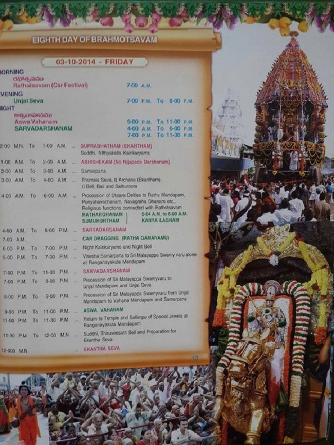 Tirumala Sri Malayappaswamy Temple Varshika Brahmotsava Patrikai 12