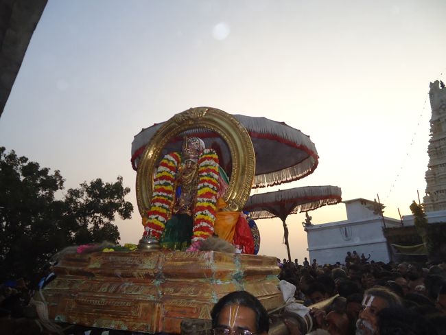 Kanchi Sri Devarajaswami Temple Sri Devaperumal Pazhayaseevaram Purappadu at Hillock 2015-003