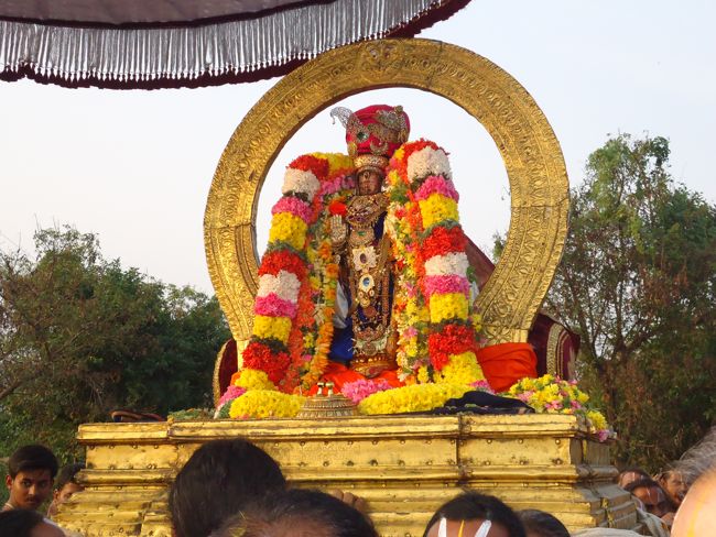 Kanchi Sri Devarajaswami Temple Sri Devaperumal Pazhayaseevaram Purappadu at Hillock 2015-081