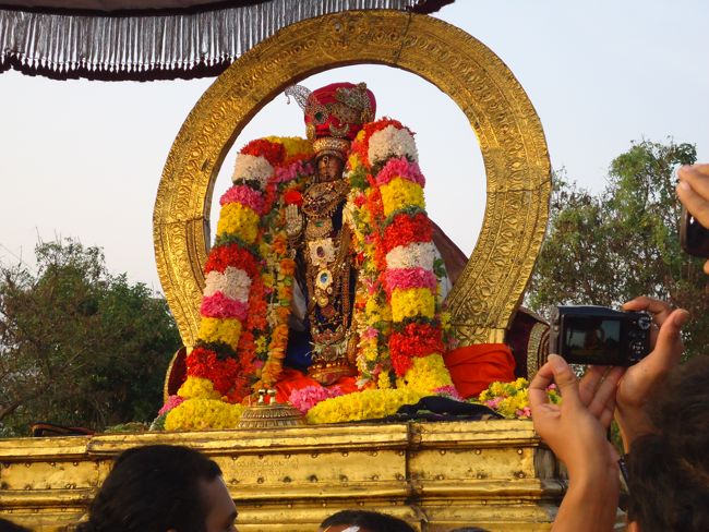 Kanchi Sri Devarajaswami Temple Sri Devaperumal Pazhayaseevaram Purappadu at Hillock 2015-082