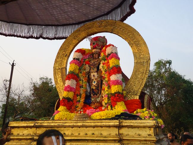 Kanchi Sri Devarajaswami Temple Sri Devaperumal Pazhayaseevaram Purappadu at Hillock 2015-087