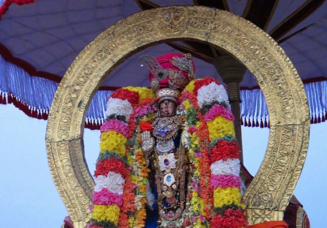 Kanchi Sri Devarajaswami Temple Sri Devaperumal Pazhayaseevaram Purappadu at Hillock 2015-115