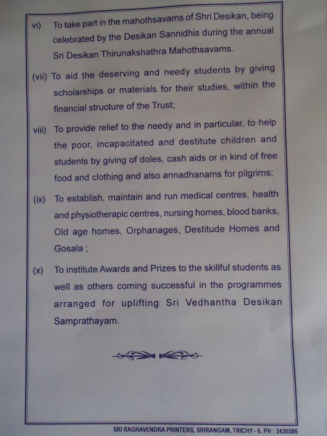 Sri Vedanta Desikan Sampradaya Samrakshana Trust 2015 -15