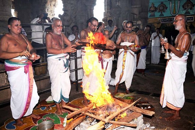 Avani Swathi Sudarsana Homam At Lower Ahobilam Sri Prahaladavardan Temple2